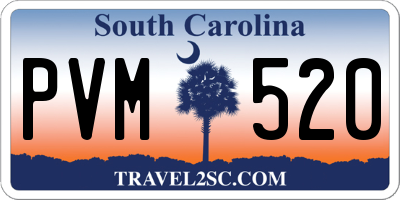 SC license plate PVM520