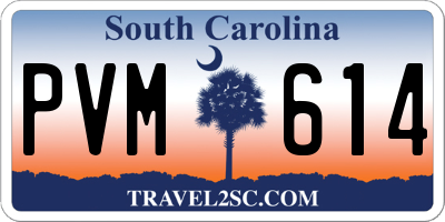 SC license plate PVM614