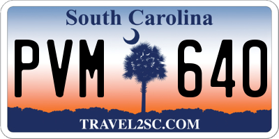 SC license plate PVM640