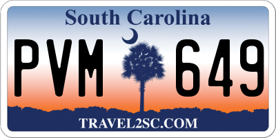 SC license plate PVM649