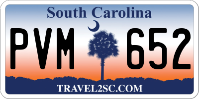 SC license plate PVM652