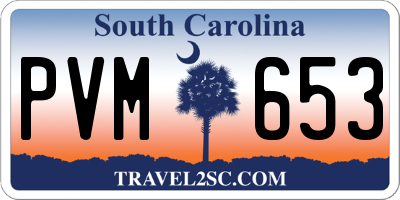 SC license plate PVM653