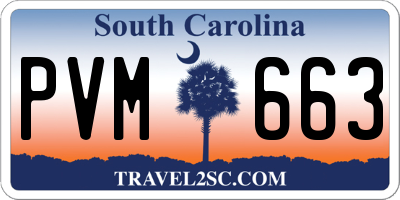 SC license plate PVM663