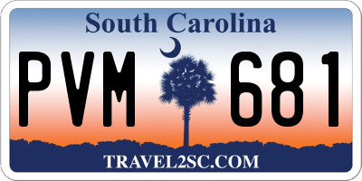 SC license plate PVM681