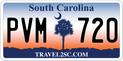 SC license plate PVM720