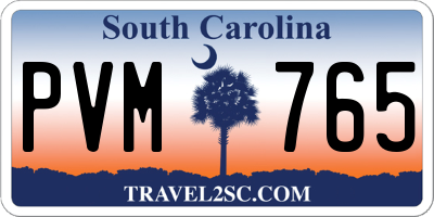 SC license plate PVM765