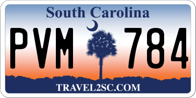 SC license plate PVM784