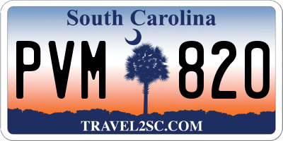 SC license plate PVM820