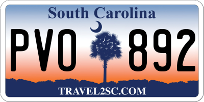 SC license plate PVO892