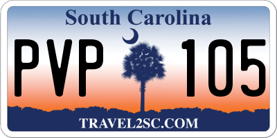 SC license plate PVP105