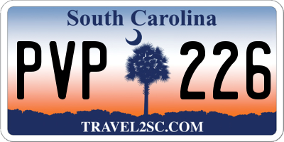 SC license plate PVP226
