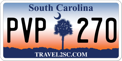 SC license plate PVP270