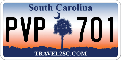 SC license plate PVP701