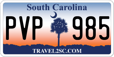 SC license plate PVP985