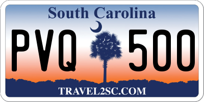 SC license plate PVQ500