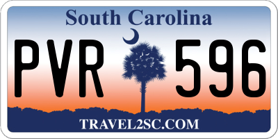 SC license plate PVR596
