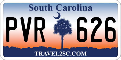 SC license plate PVR626