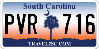 SC license plate PVR716