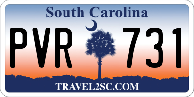 SC license plate PVR731