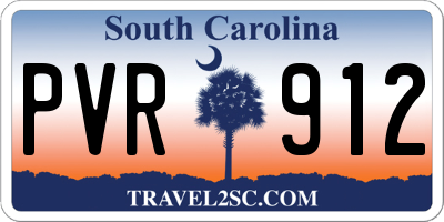SC license plate PVR912