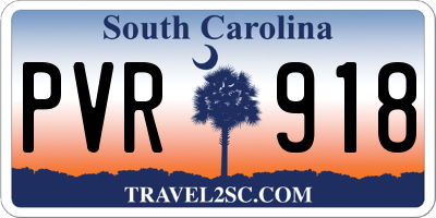 SC license plate PVR918