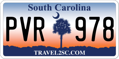 SC license plate PVR978
