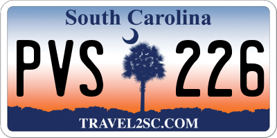 SC license plate PVS226