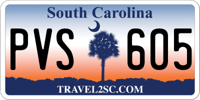 SC license plate PVS605