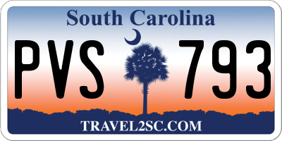 SC license plate PVS793
