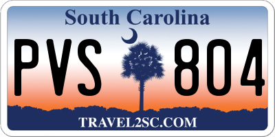 SC license plate PVS804