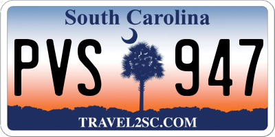 SC license plate PVS947