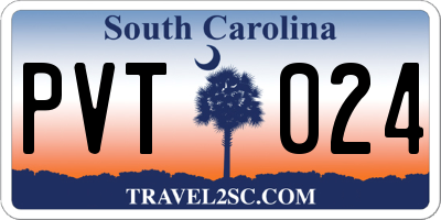 SC license plate PVT024