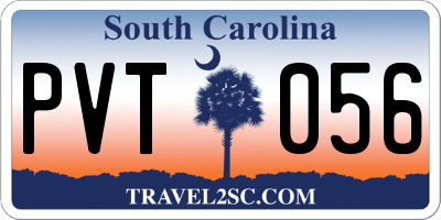 SC license plate PVT056