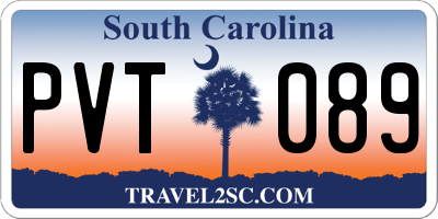 SC license plate PVT089