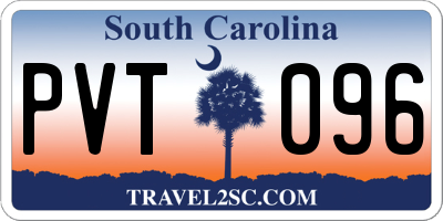 SC license plate PVT096