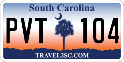SC license plate PVT104