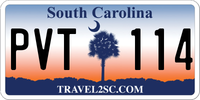 SC license plate PVT114