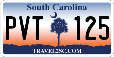 SC license plate PVT125