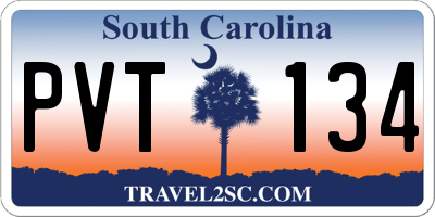 SC license plate PVT134