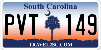 SC license plate PVT149