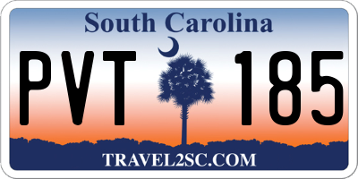 SC license plate PVT185