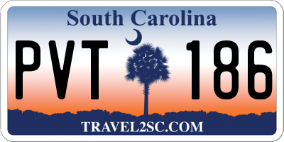 SC license plate PVT186