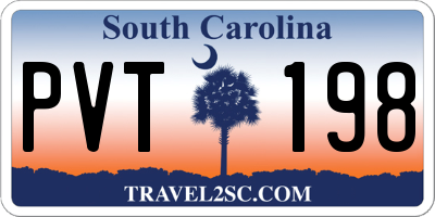 SC license plate PVT198