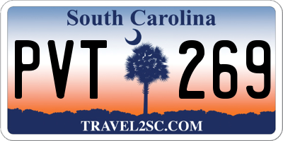 SC license plate PVT269