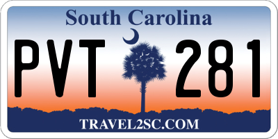 SC license plate PVT281