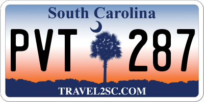 SC license plate PVT287