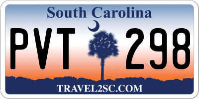 SC license plate PVT298