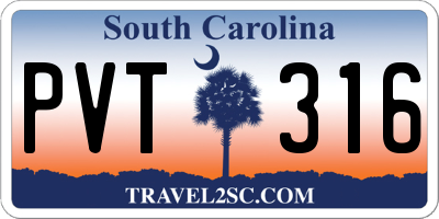 SC license plate PVT316