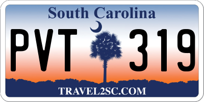 SC license plate PVT319