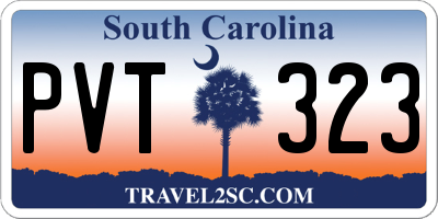 SC license plate PVT323